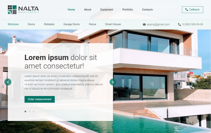 «Nalta» — верстка многостраничного сайта под WordPress