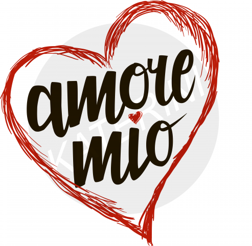Леттеринг в векторе Amore mio