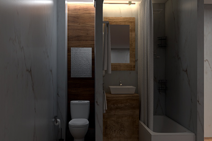 Зд визуализация ванной комнаты и туалета