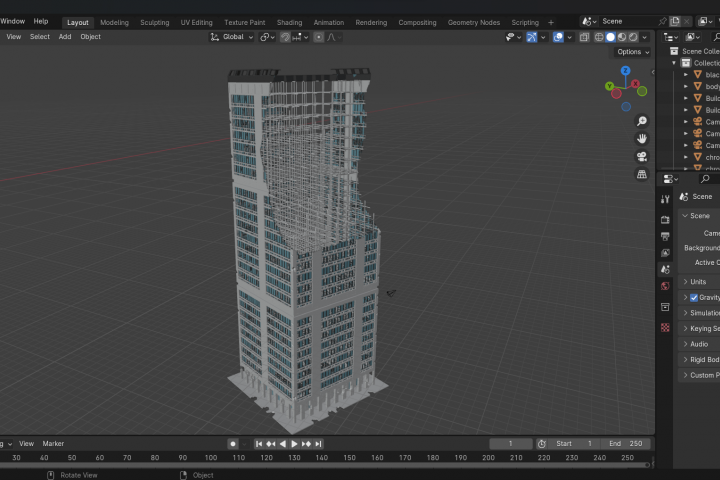 разрушенное здание