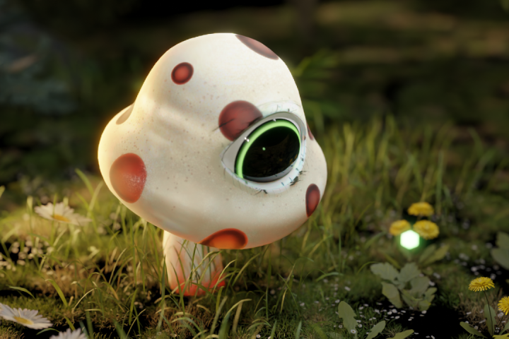 3D иллюстрация гриба с глазом
