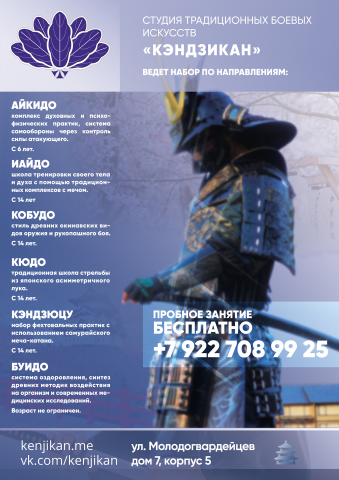 Плакат для студии боевых искусств