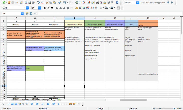 Контент план.