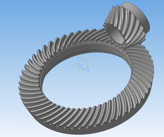 Модели шестерни и колеса конической передачи с круговым зубом