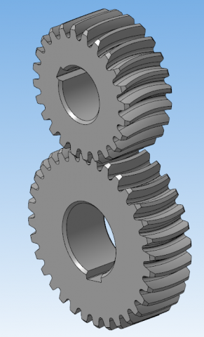 Модели шестерни и колеса передачи с арочными зубьями