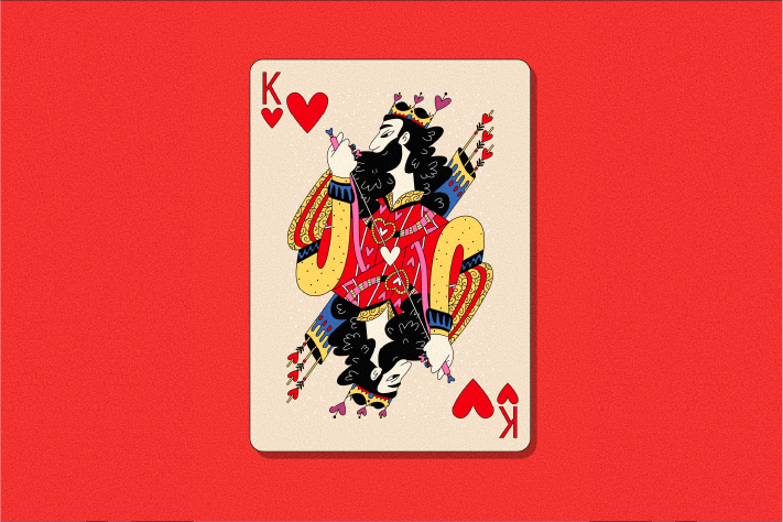Игральная карта «Король червей».