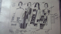Рабочие эскизы женских костюмов, промышленная коллекция "Север",