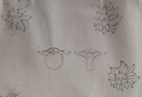 Эскиз кольца "Солнце". Серебро