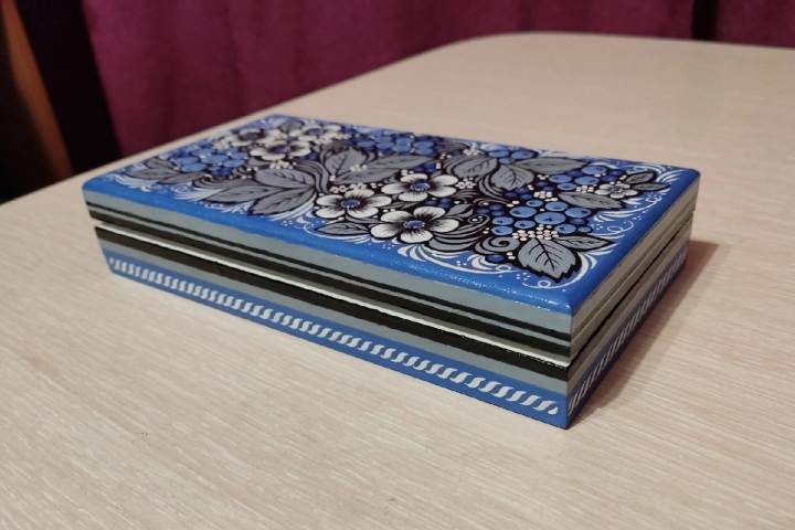 голубая хохлома