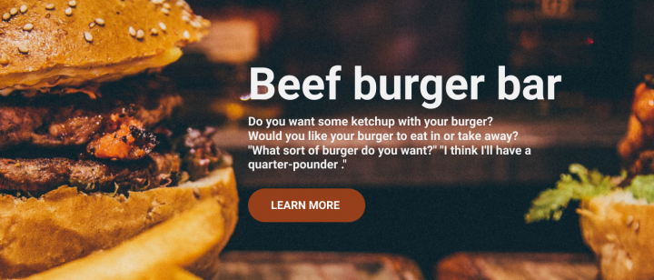 Beef burger bar