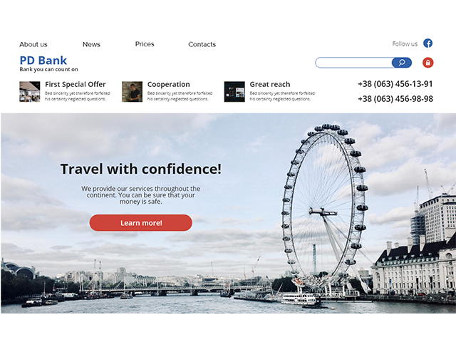 Сайт для банка