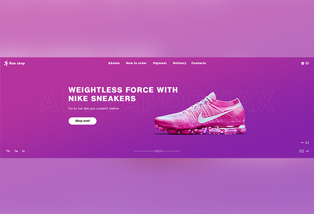 Лендинг по продаже кроссовок Nike