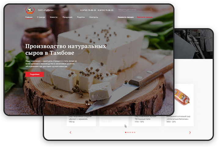 Дизайн сайта каталога "Орбита"