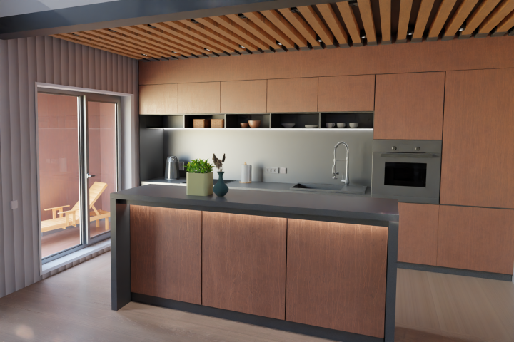 3D визуализация кухни