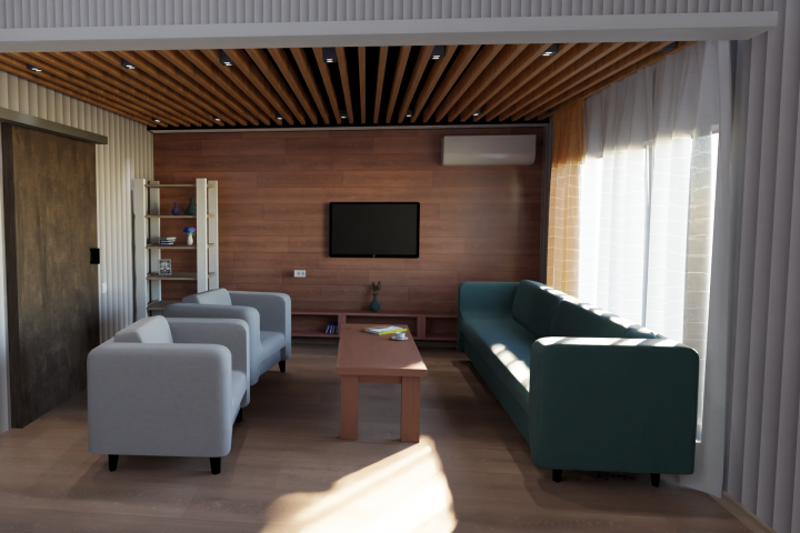 3D визуализация гостинной
