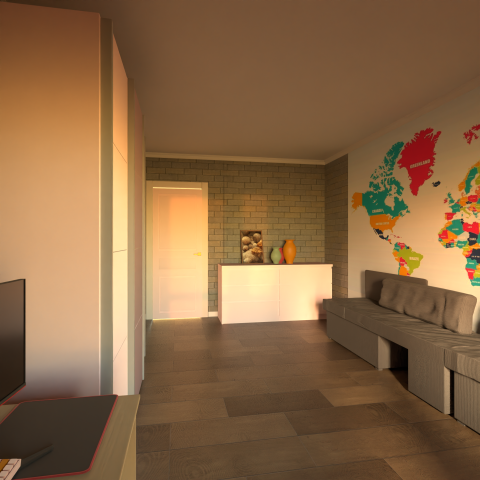 3D визуализация жилой комнаты