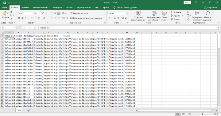 Парсер el-delta.ru