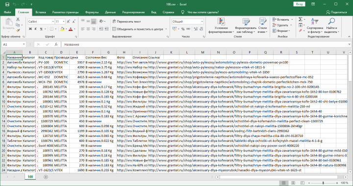 Парсер grantel.ru