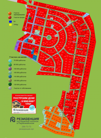 Генплан коттеджного поселка