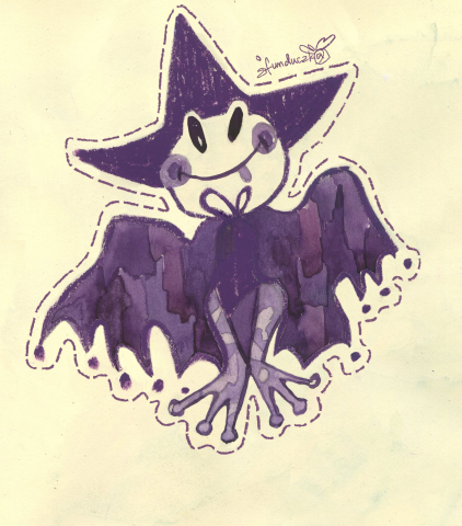 Стикер с магической лягушкой