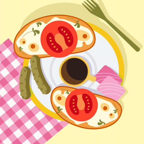Флэт иллюстрация "Воскресный завтрак"