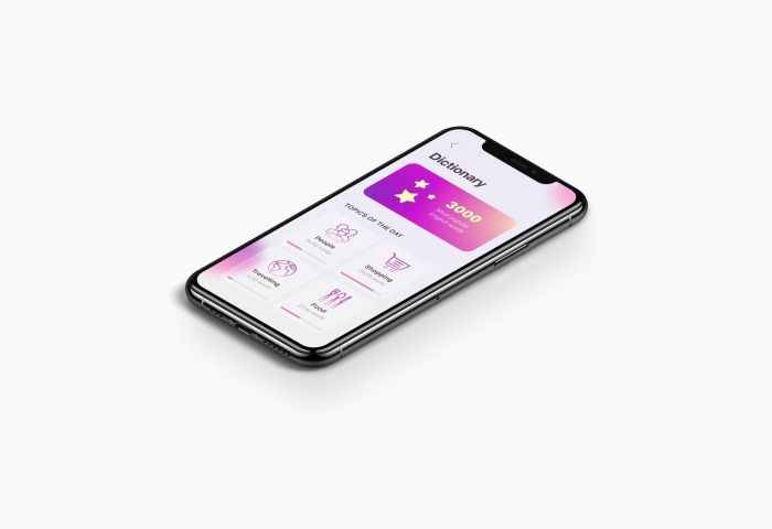 Mockup моб. приложение в стиле глассморфизм (стекломорфизм)