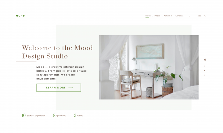 Сайт для студии дизайна Mood