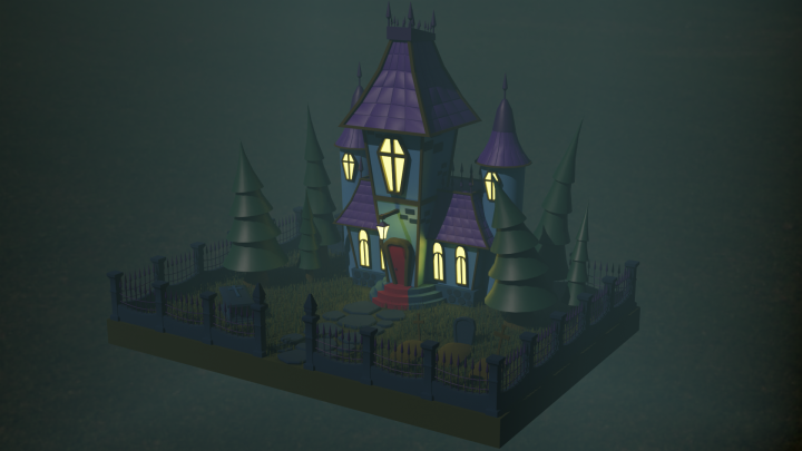 Vampire House in the fog