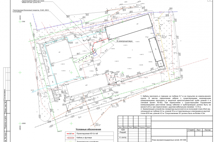 Электроснабжение гаража для спецтехники
