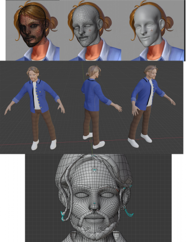 Создание персонажа и ригинг по 2D рисунку