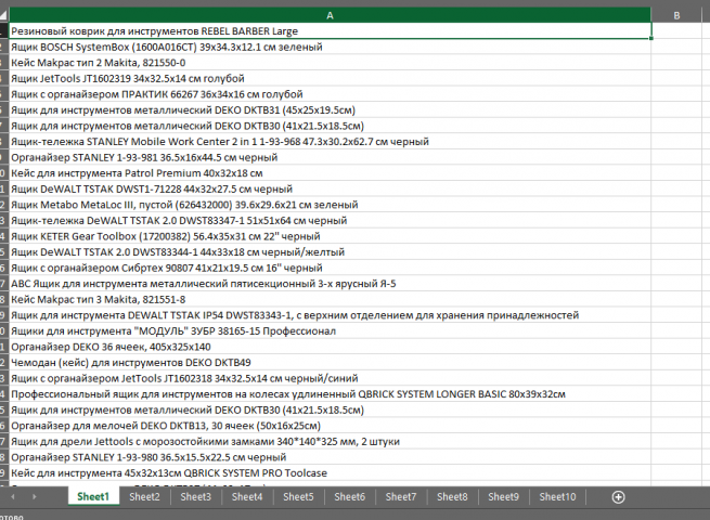 Парсер YandexMarket