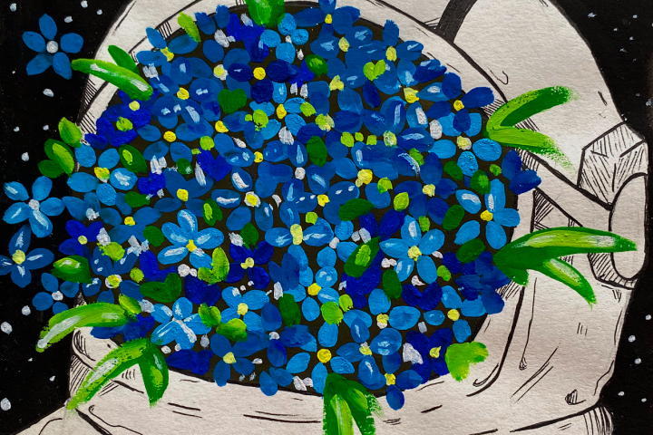 Иллюстрация с космонавтом