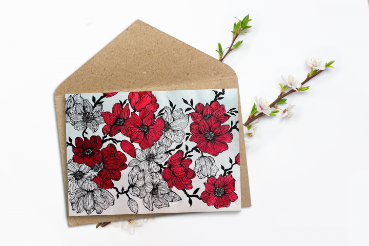 Открытка с цветами