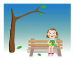 Девочка на скамейке