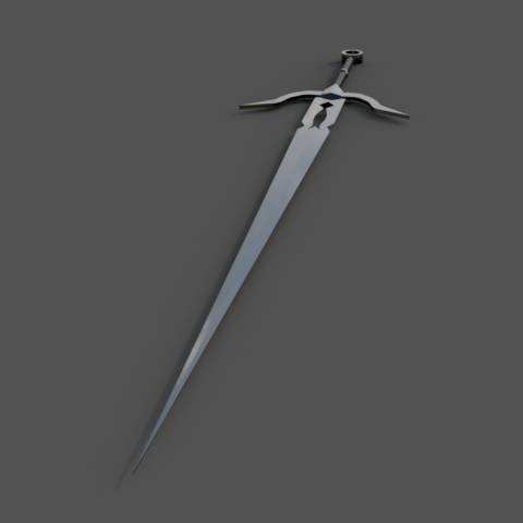 3D модель меча Zirael из игры Ведьмак 3