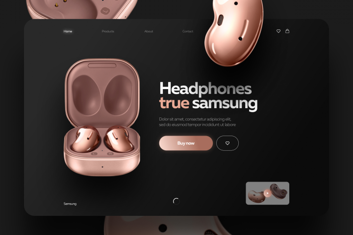 Концепт сайта наушников Samsung