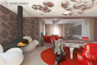 Villa in Milano. Bathroom. Kitchen, living room.