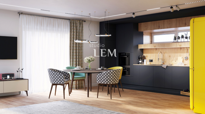 Комбинированный загородный одноэтажный дом (клинкер, бревно).