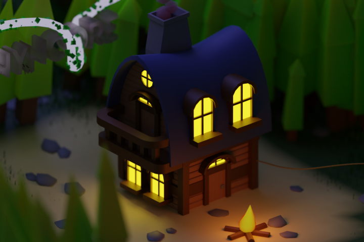 Low poly домик