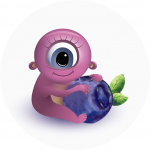 Персонаж для детских витаминов с черникой