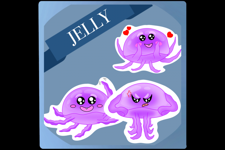 Стикеры медуза Jelly для Telegram