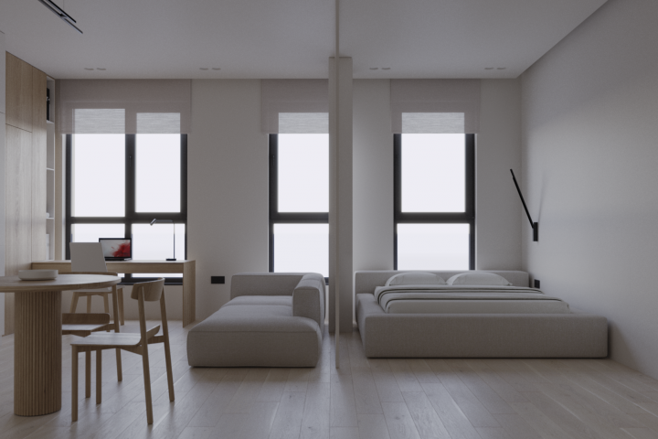 Квартира-студия, 42 кв.м., альбом рабочих чертежей