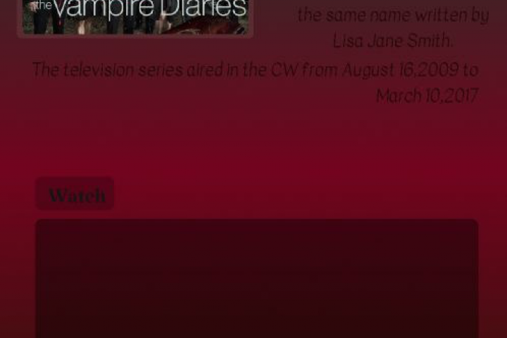 Дизайн сайта для просмотра сериала , одна страница