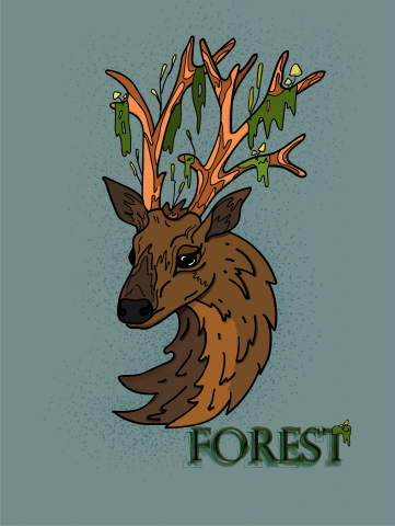 2d Персонаж Олень