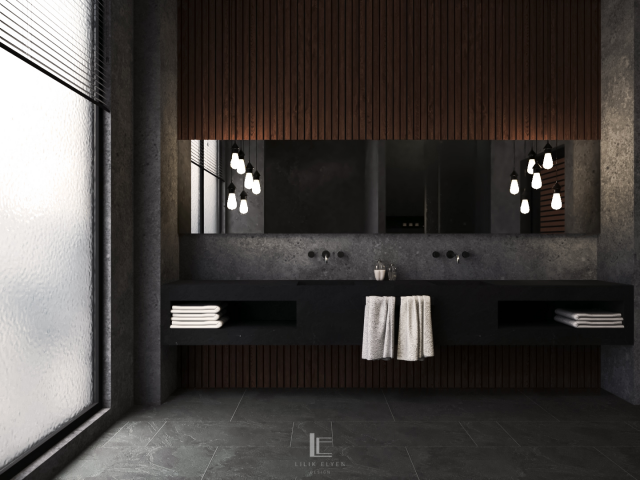 Ванная комната в стиле брутализм