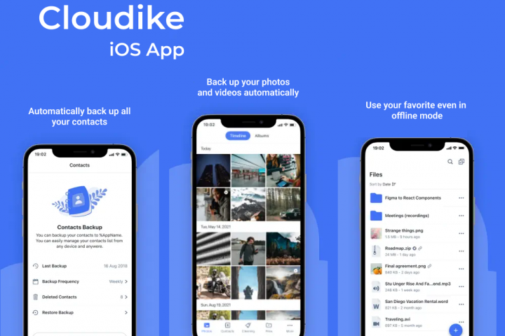 Cloudike - iOS приложение - хранение медиа в облаке