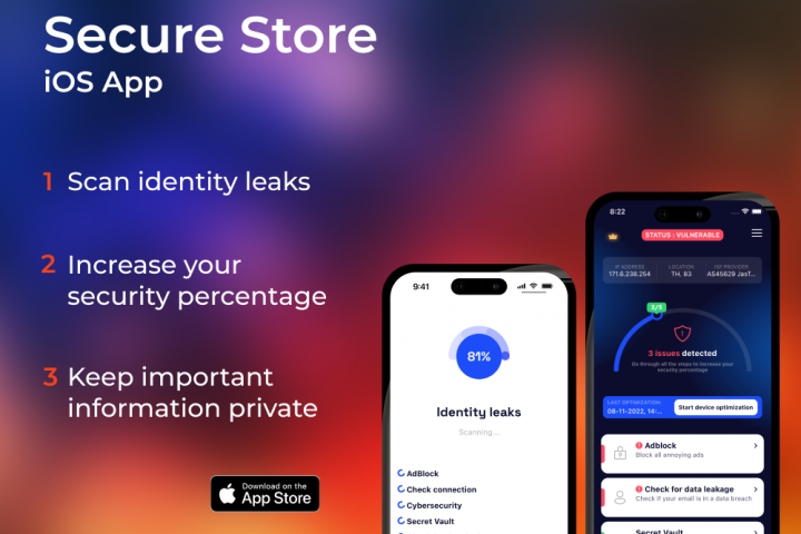 Secure Store - iOS Приложение - VPN - Скрытая галлерея