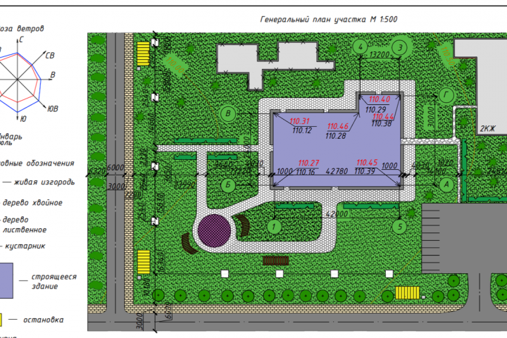 Автокад ген план
