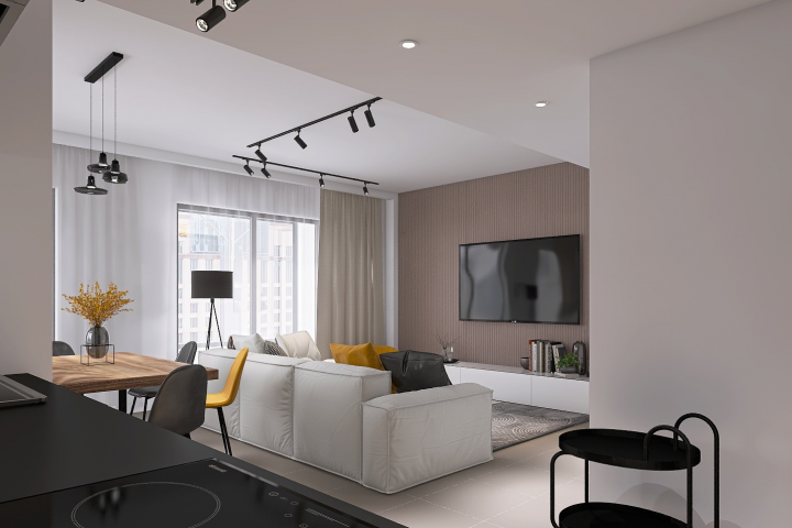 Интерьер кухни-гостиной