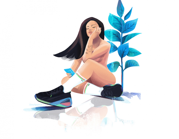 Смартфон, кросовки и тату